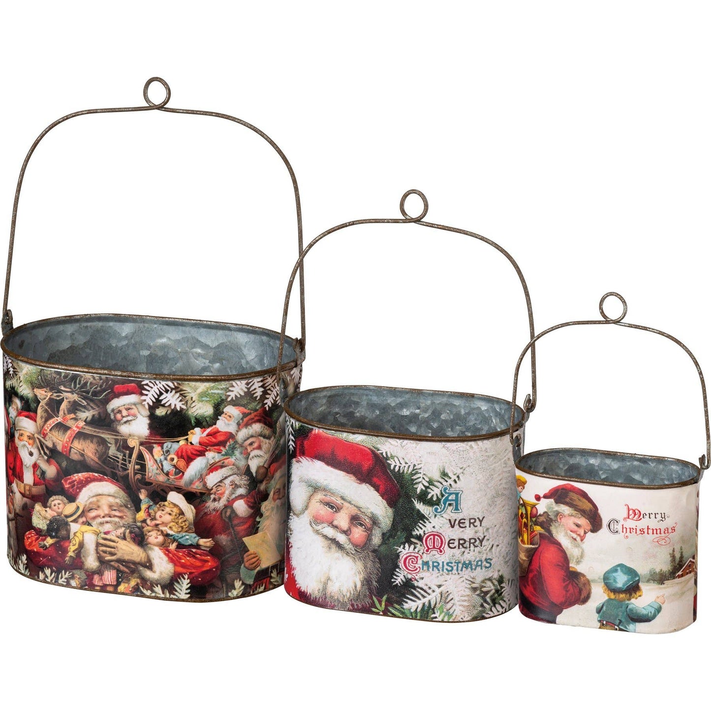 Primitives by Kathy - Vintage Santas Bucket S