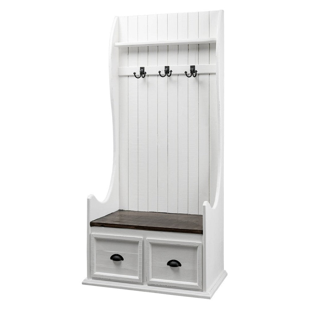 80″ Dutch 2-drawer hall tree with bench|10204