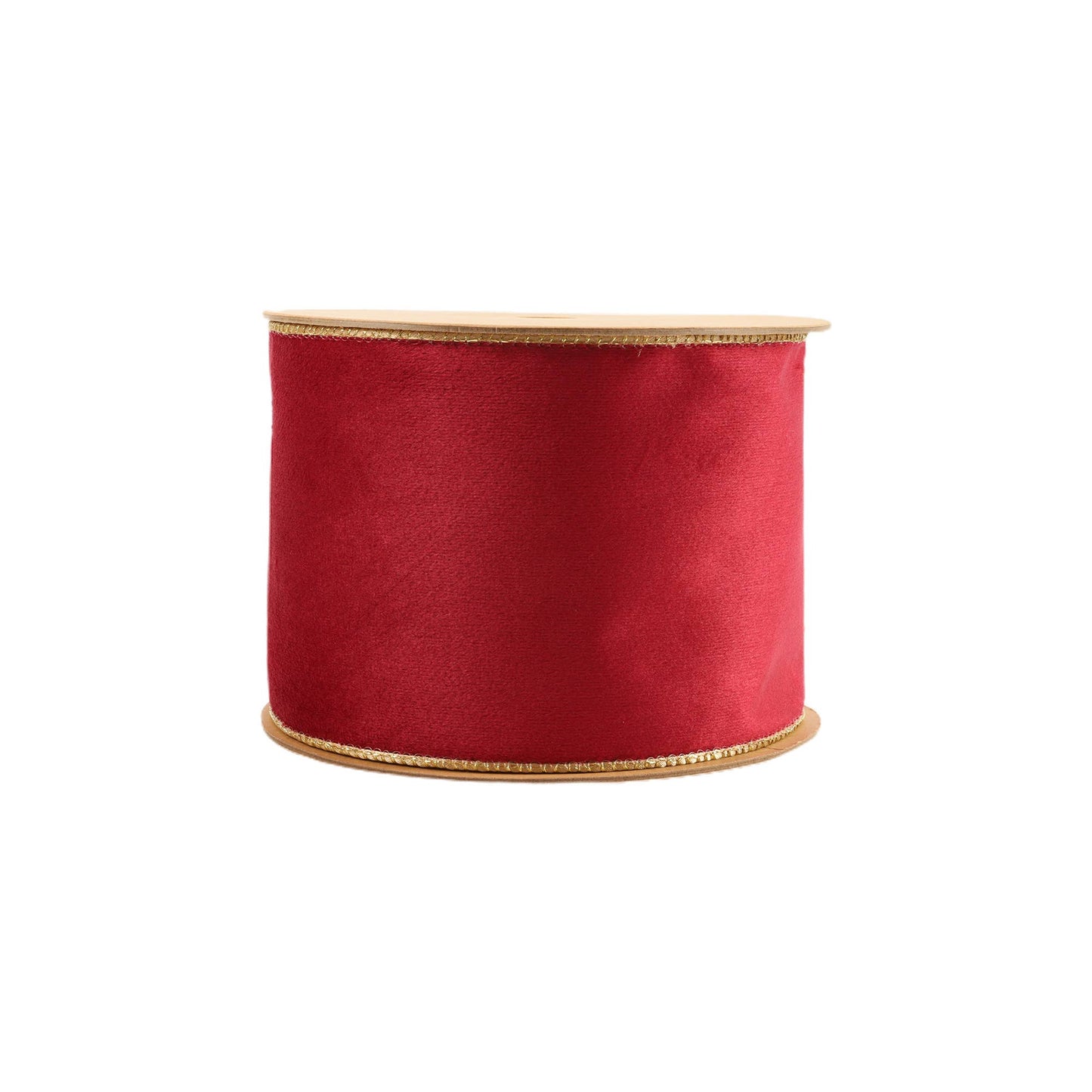 LA Ribbons Wholesale - 2 1/2" Reversible Classic Velvet Wired Ribbon | Burgundy/Gold | 10 Yard Roll