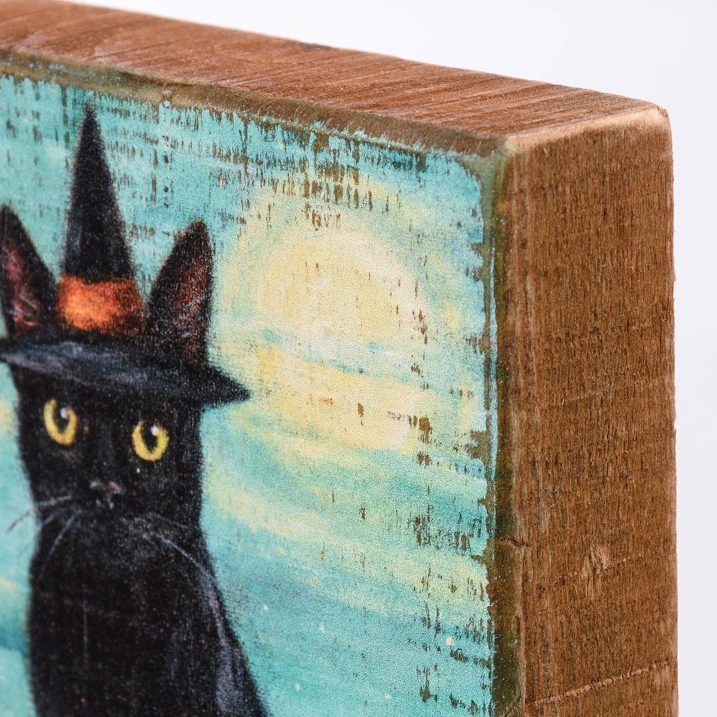 Black Cat Witch Block Sign