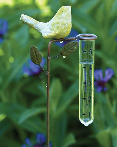Yellow Bird Rain Gauge, Staked