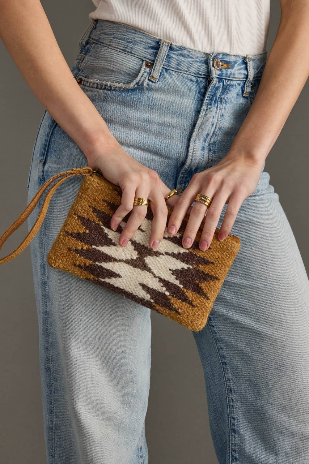 Panache Apparel Co. - Tan, Brown & Cream Western Wristlet