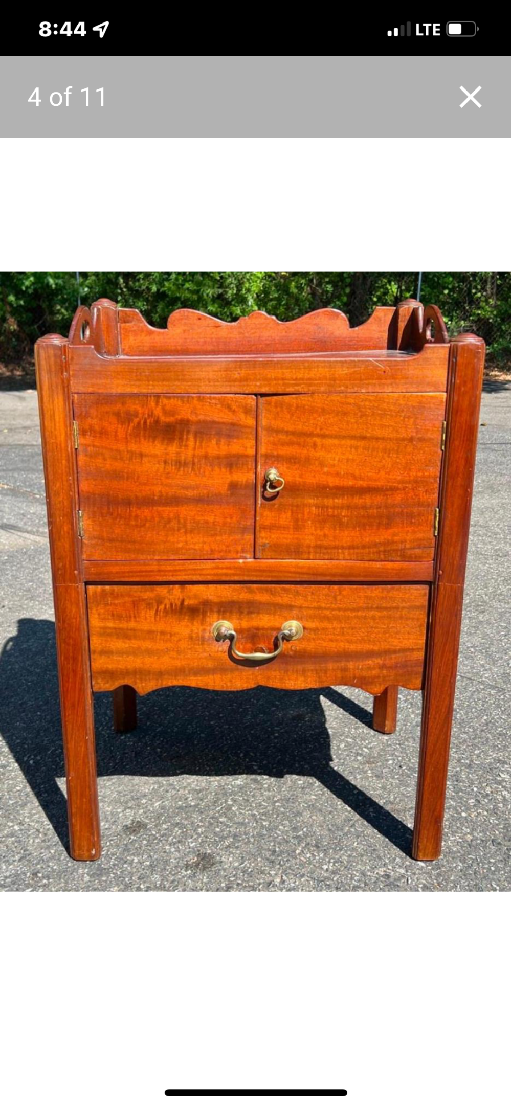 Mahogany antique English commode table|9696