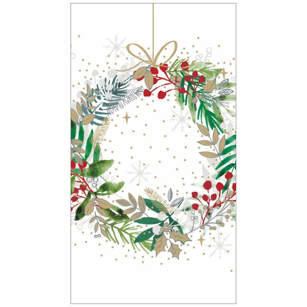 GUEST TOWEL- FESTIVE WREATH