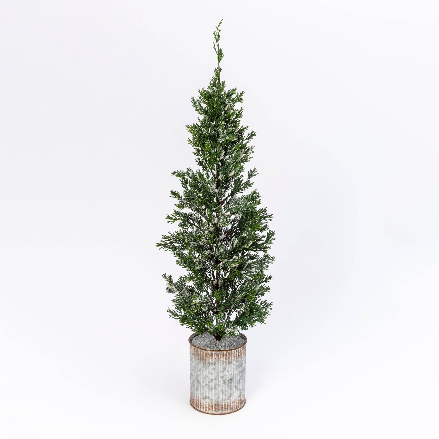 The Gerson Companies - 35 in. Snowy Pine Christmas Tree in Tin Pot