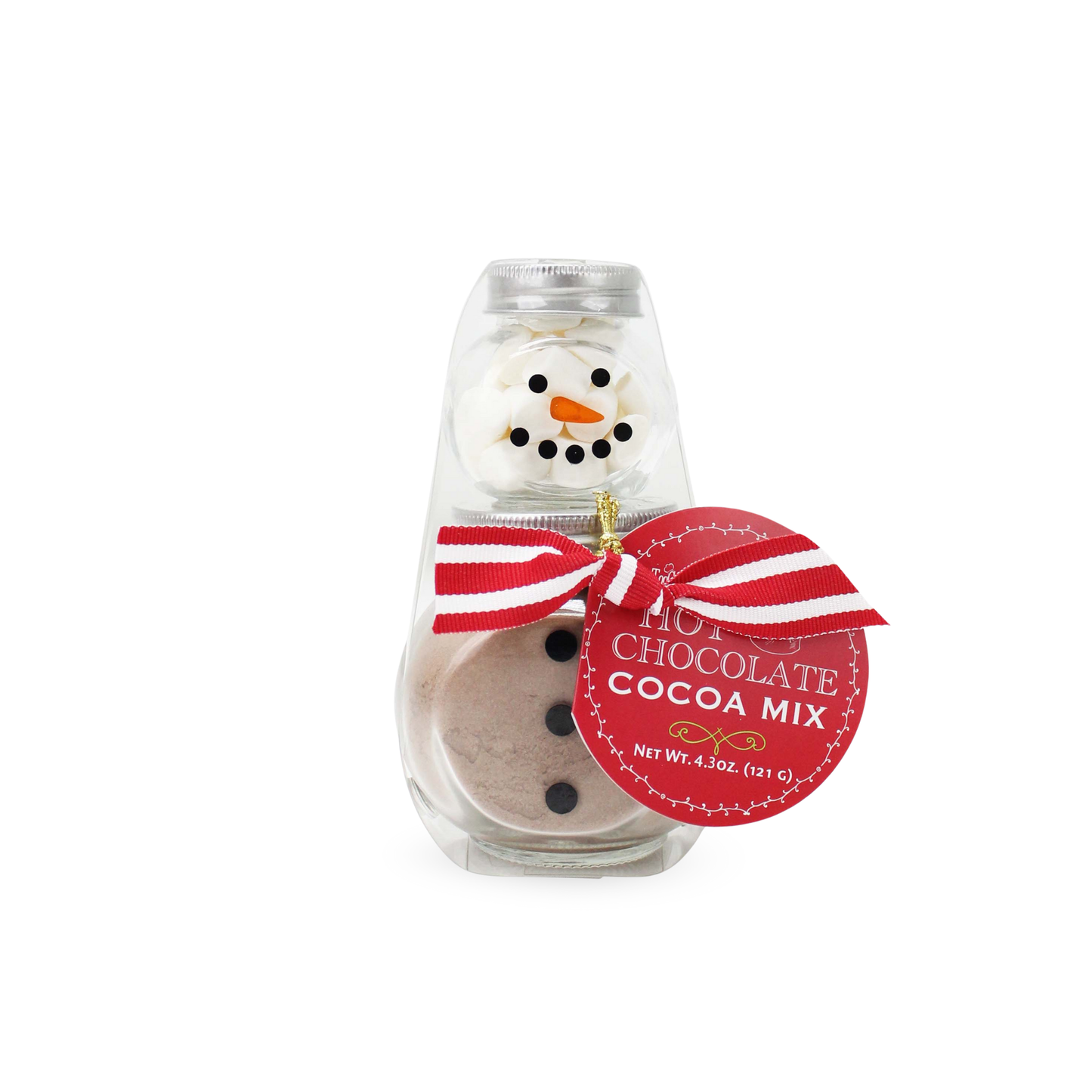 2 Stack Glass Jar - Snowman Cocoa Set