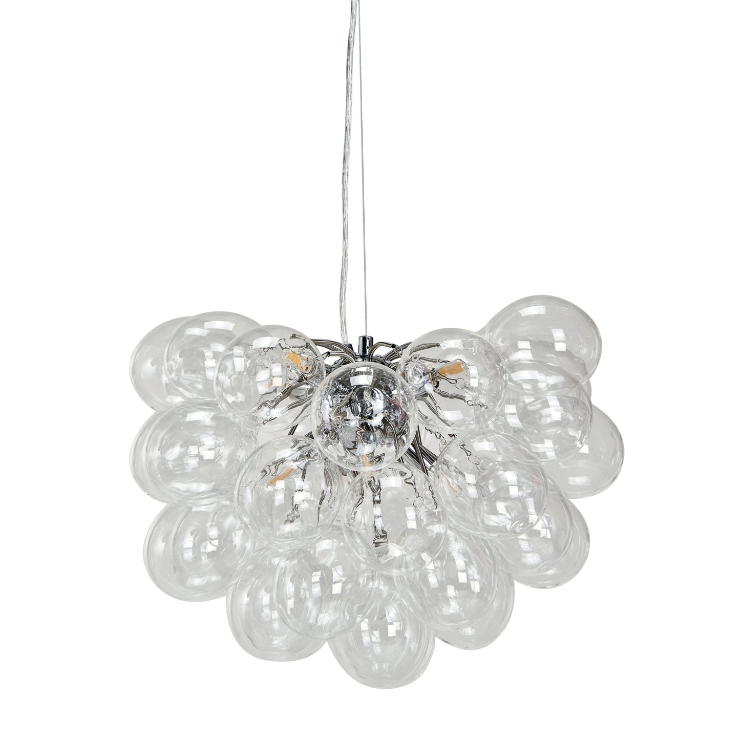 Glass & Metal Pendant Lamp w/ 8 Lights, 6' Cord, KD