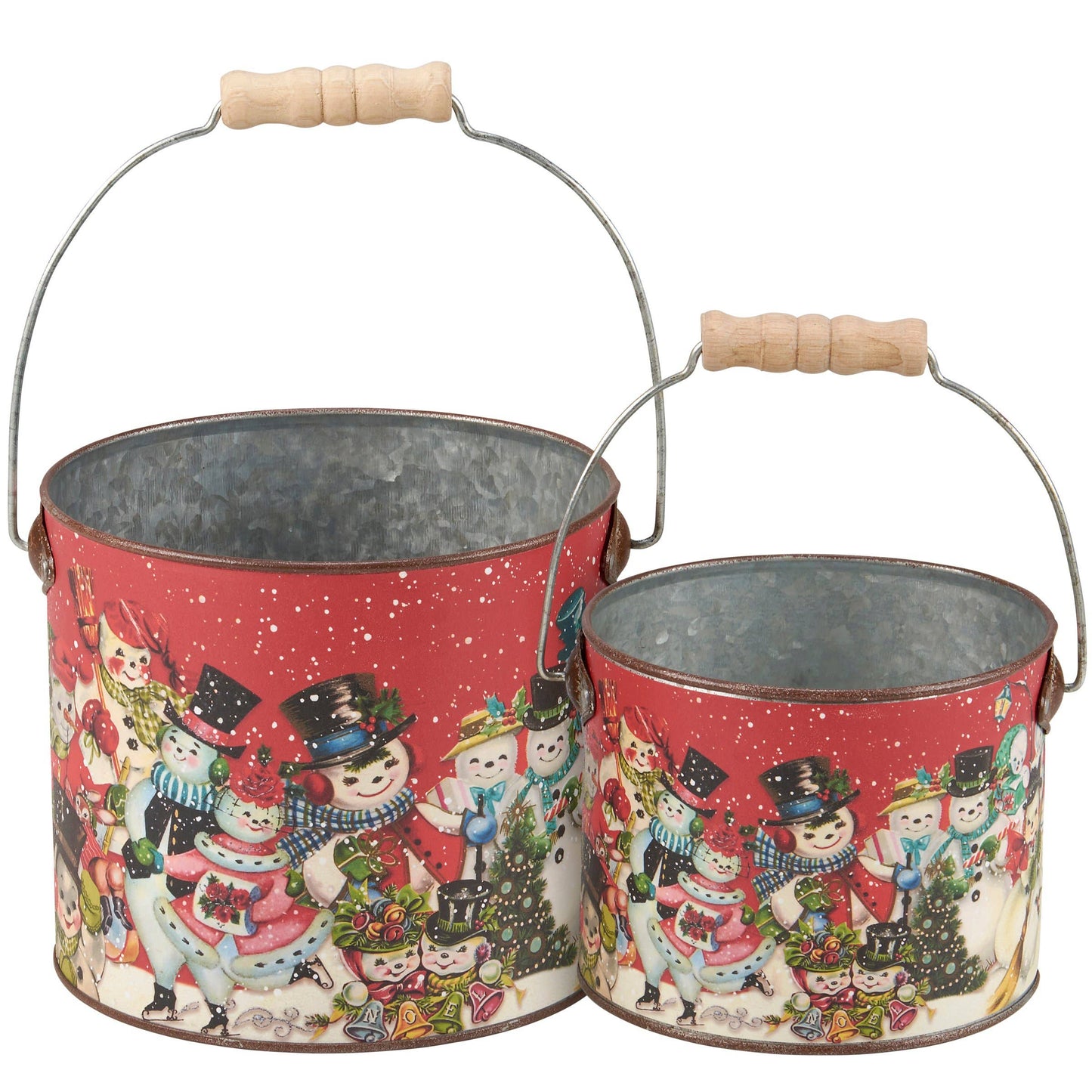 Primitives by Kathy - Retro Snowmen Bucket Large