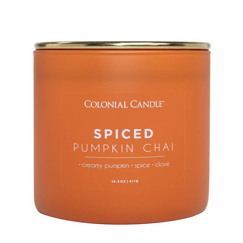 Spiced Pumpkin Chai Scented Candle, Soy Blend Wax, 14.5oz