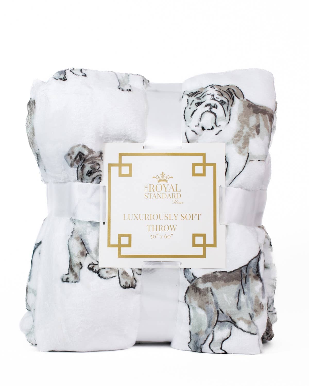 The Royal Standard - Forever Bulldog Throw White/Multi 50x60