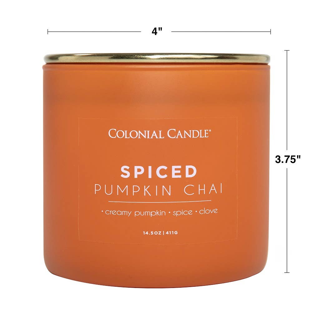 Spiced Pumpkin Chai Scented Candle, Soy Blend Wax, 14.5oz