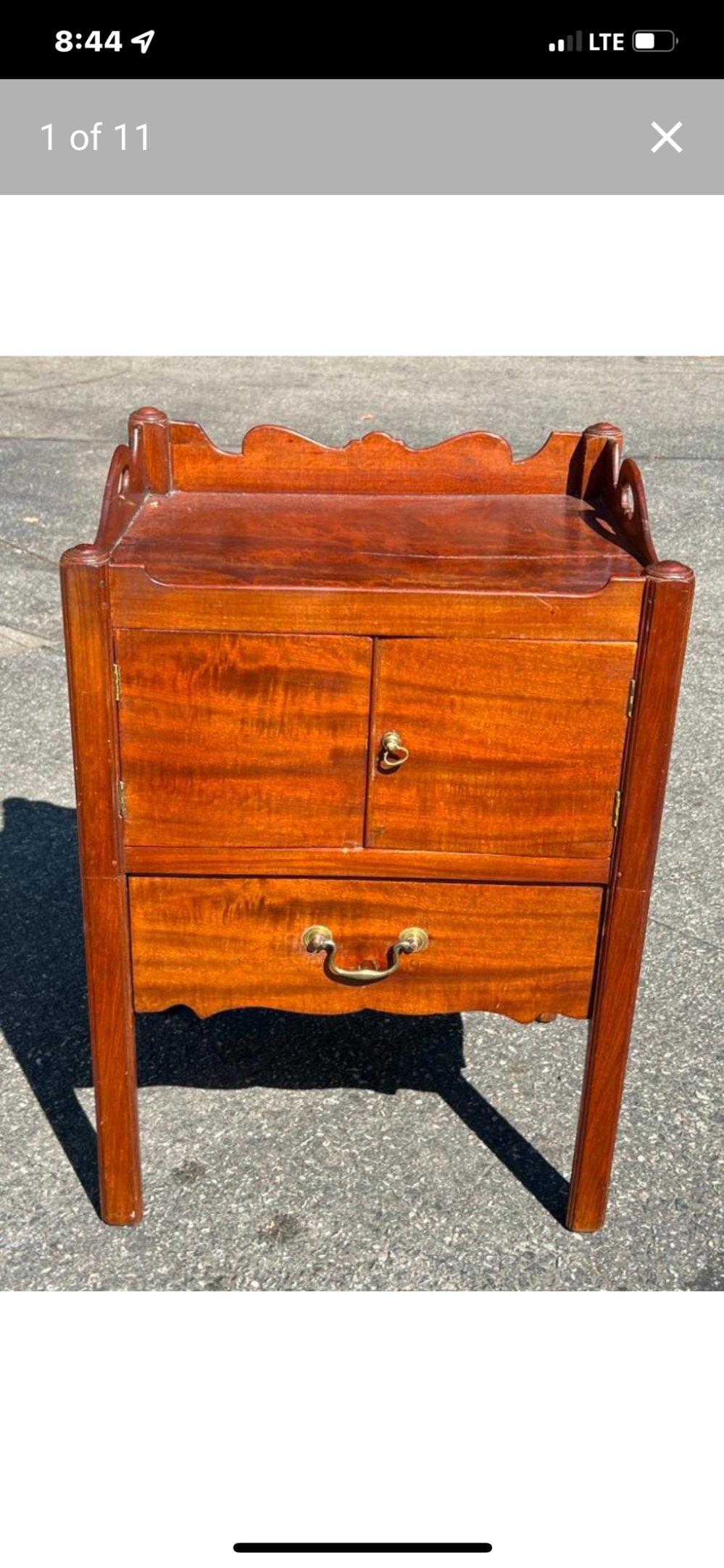 Mahogany antique English commode table|9699