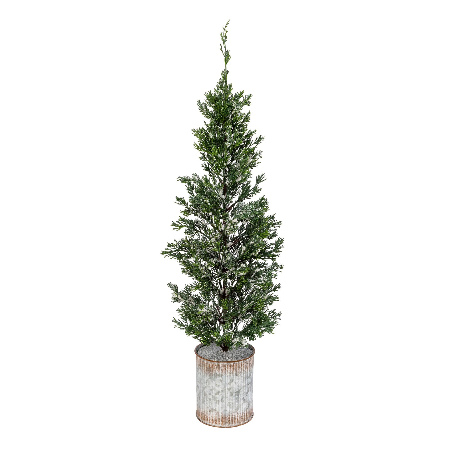 The Gerson Companies - 35 in. Snowy Pine Christmas Tree in Tin Pot
