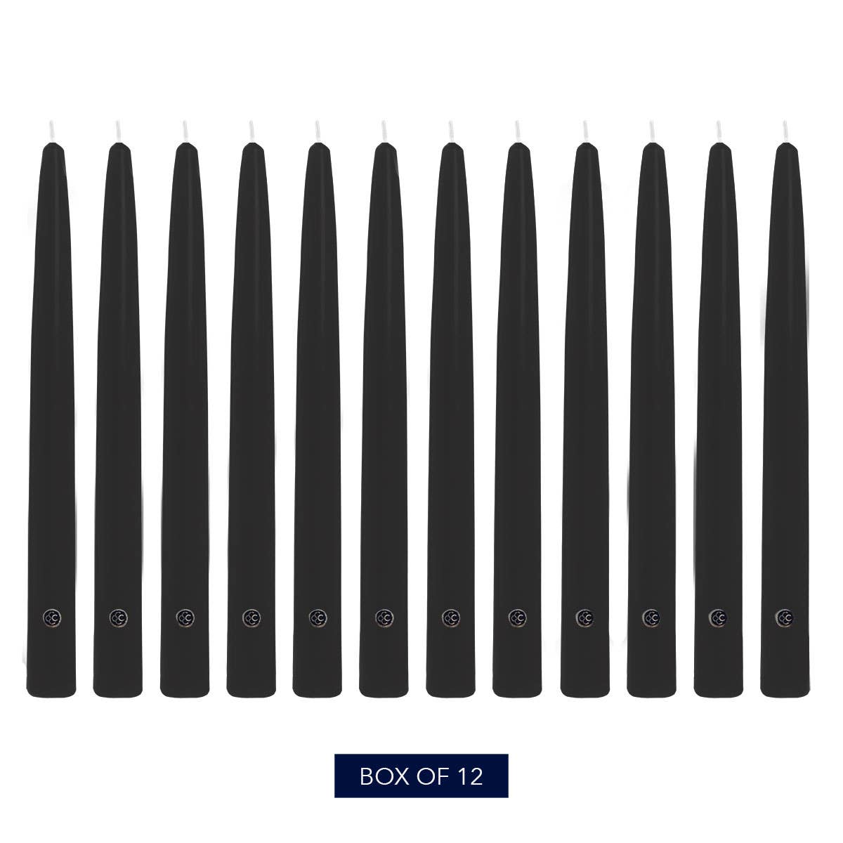Black Unscented Handipt Taper Colonial Candle, 10 inch