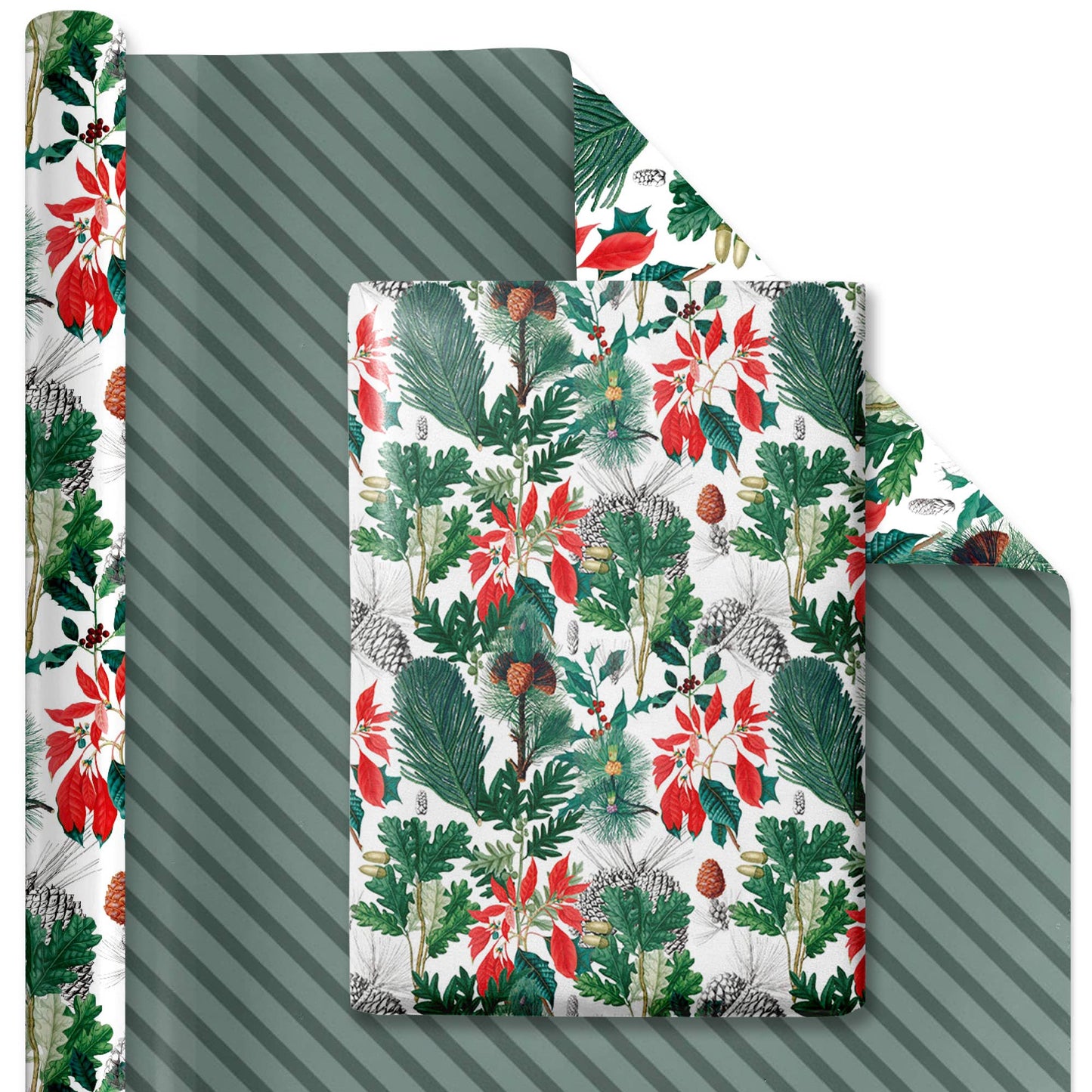 LA Ribbons Wholesale - 30" x 10' Wrapping Paper Bundle (4-pack) | Holiday Botanical