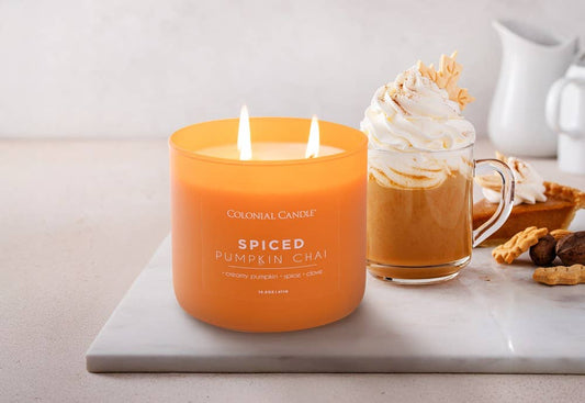 Spiced Pumpkin Chai Scented Candle, Soy Blend Wax, 14.5oz