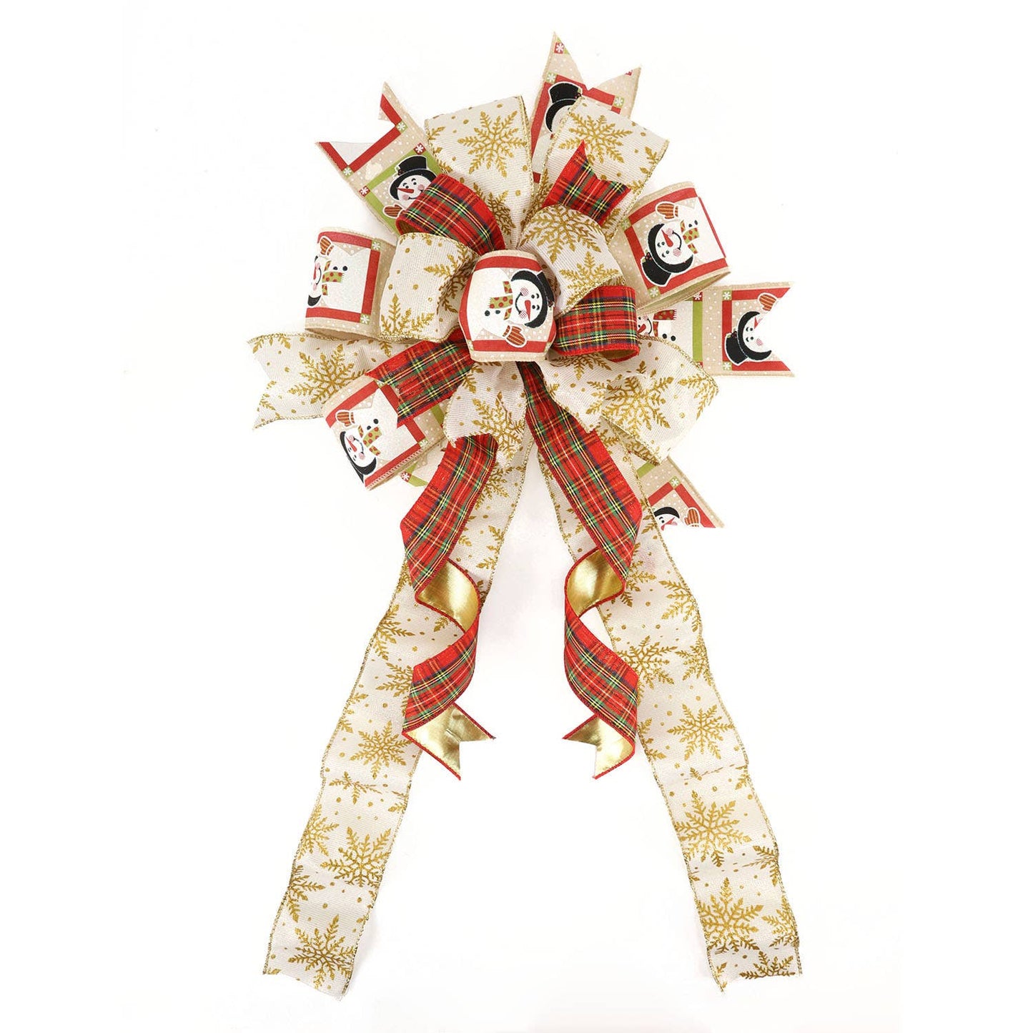 LA Ribbons Wholesale - 1 1/2" Holiday Wired Ribbon | "Plaid" Red/Black/Gold