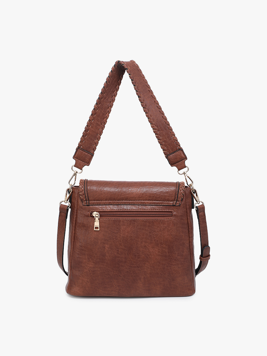 Jen & Co. - M2167 Lorelei Double Zip Whipstitch Trim Crossbody