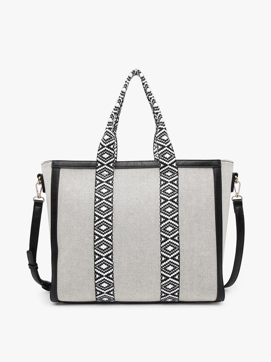Jen & Co. - M2086CN Haley Canvas Tote w/ Contrast Straps