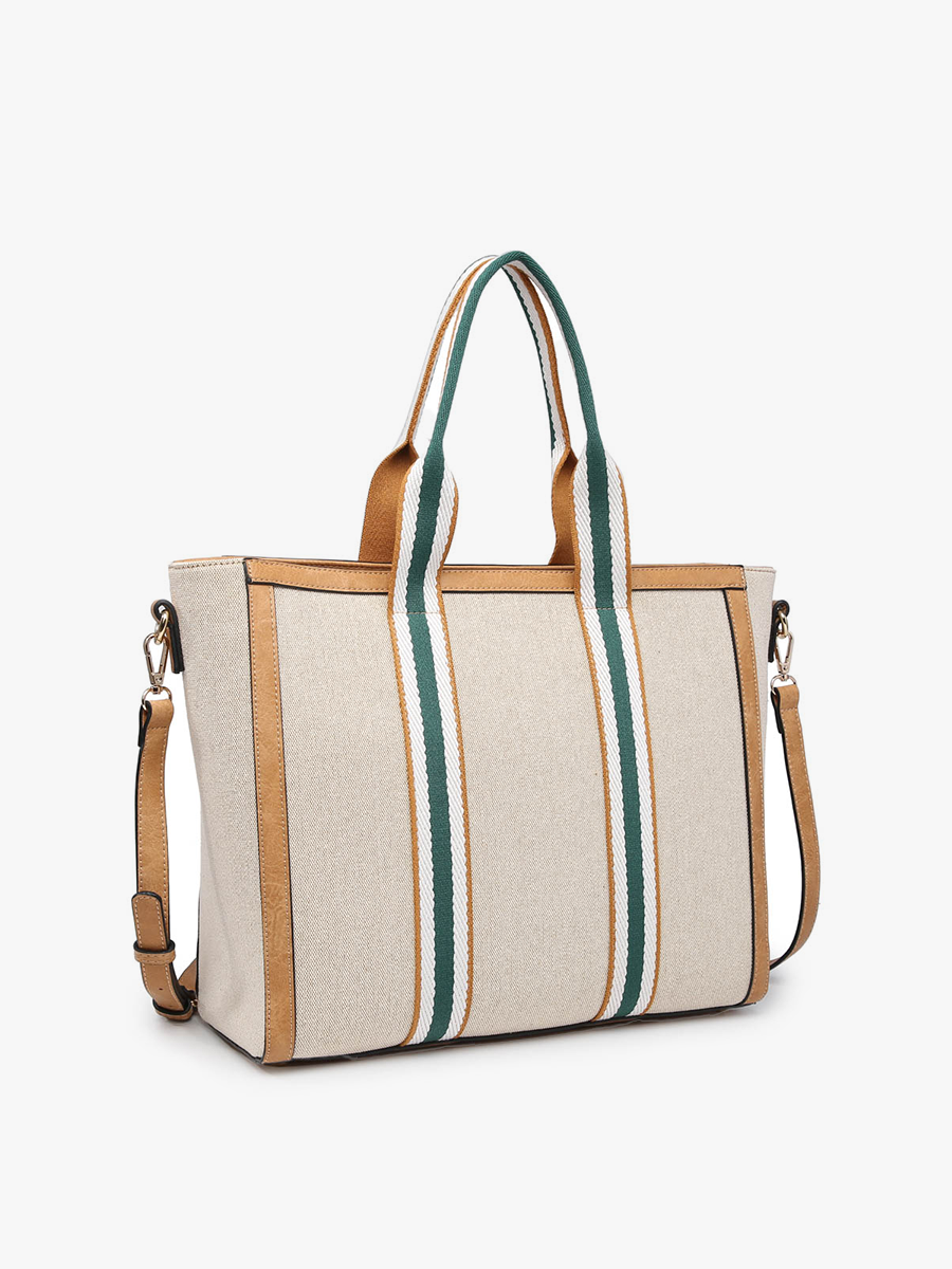 Jen & Co. - M2086CN Haley Canvas Tote w/ Contrast Straps