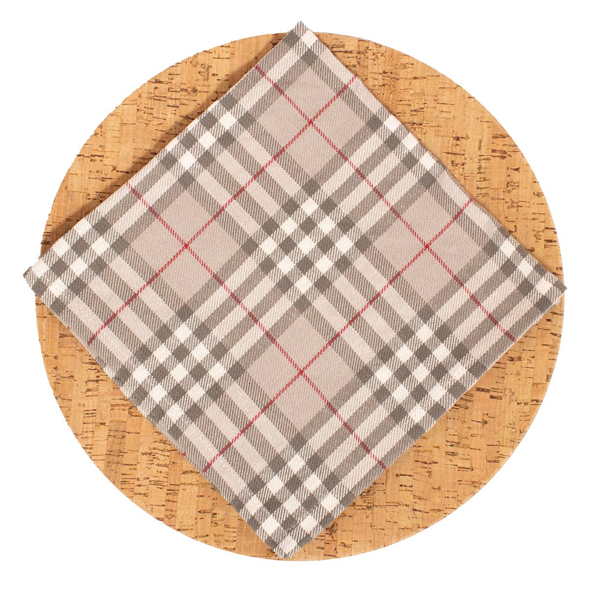 The Royal Standard - Sanford Napkin   Gray/White/Red   18x18