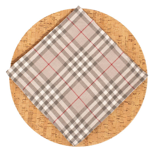 The Royal Standard - Sanford Napkin   Gray/White/Red   18x18