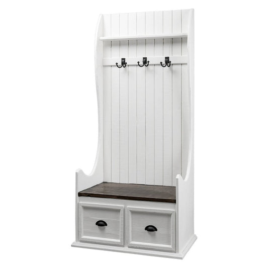 80″ Dutch 2-drawer hall tree with bench|10204
