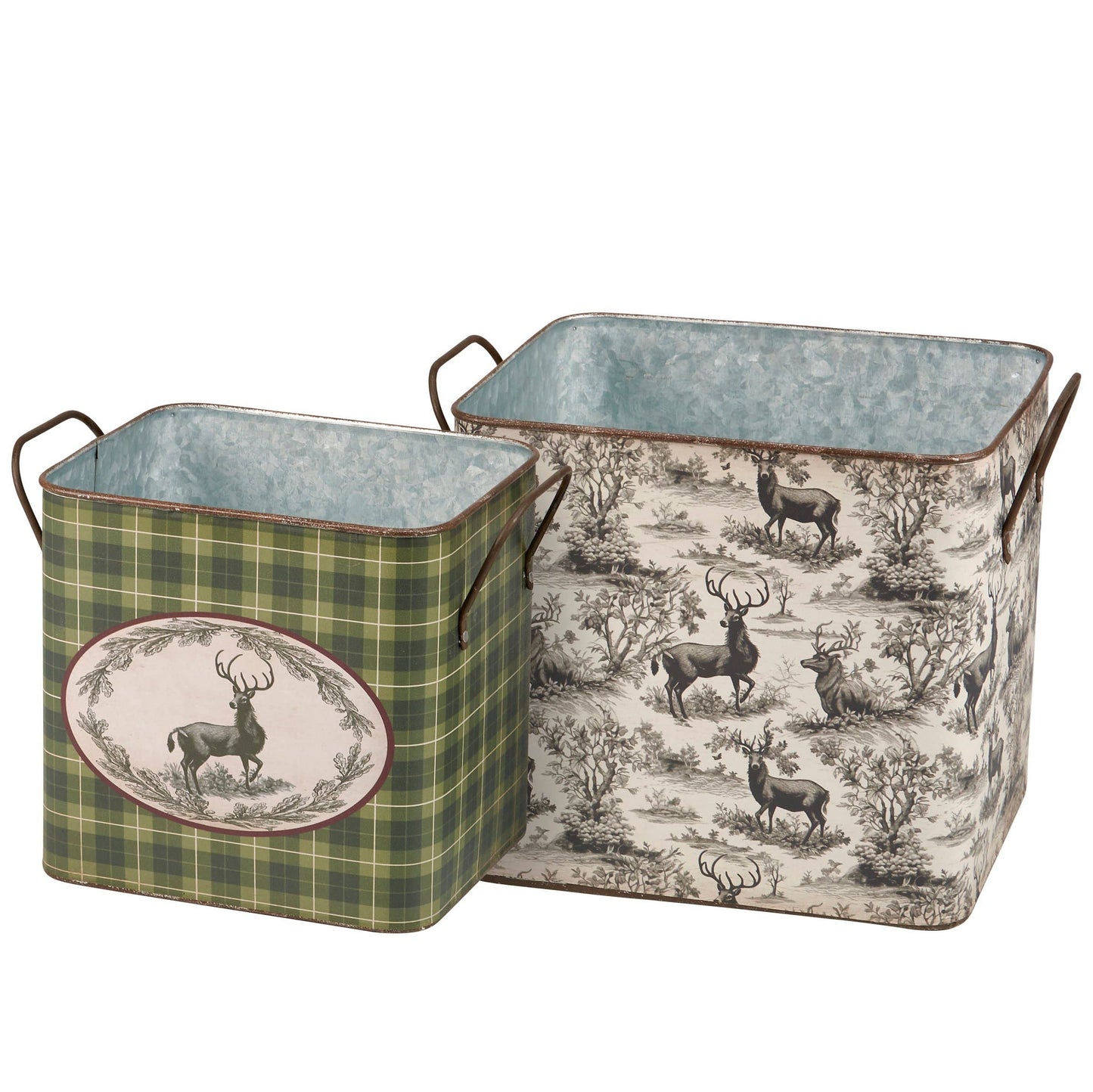 Primitives by Kathy - Deer Toile Bin Large