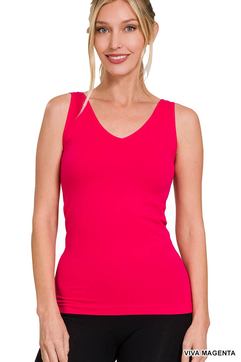42POPS - `.2 Way V-neck/Scoop neck Seamless Tank