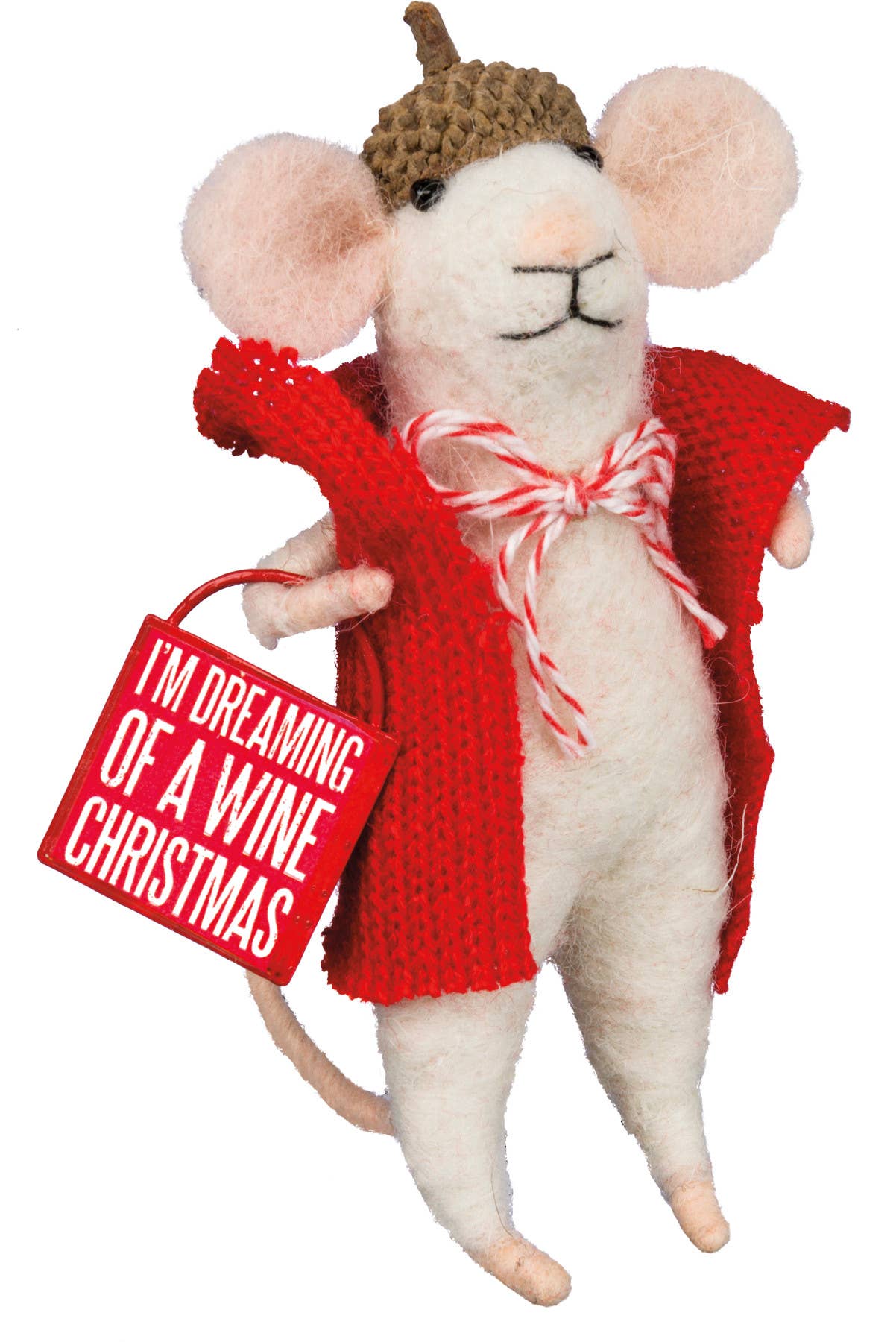 Primitives by Kathy - Wine Christmas Mouse Critter