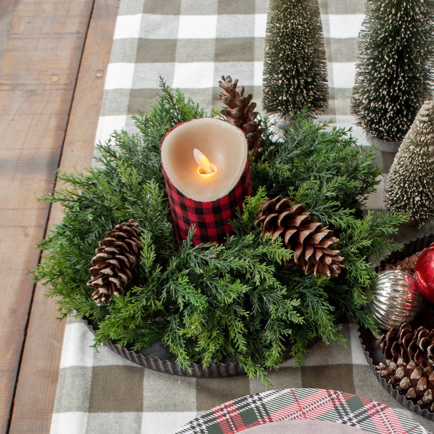 13" CEDAR CANDLE RING