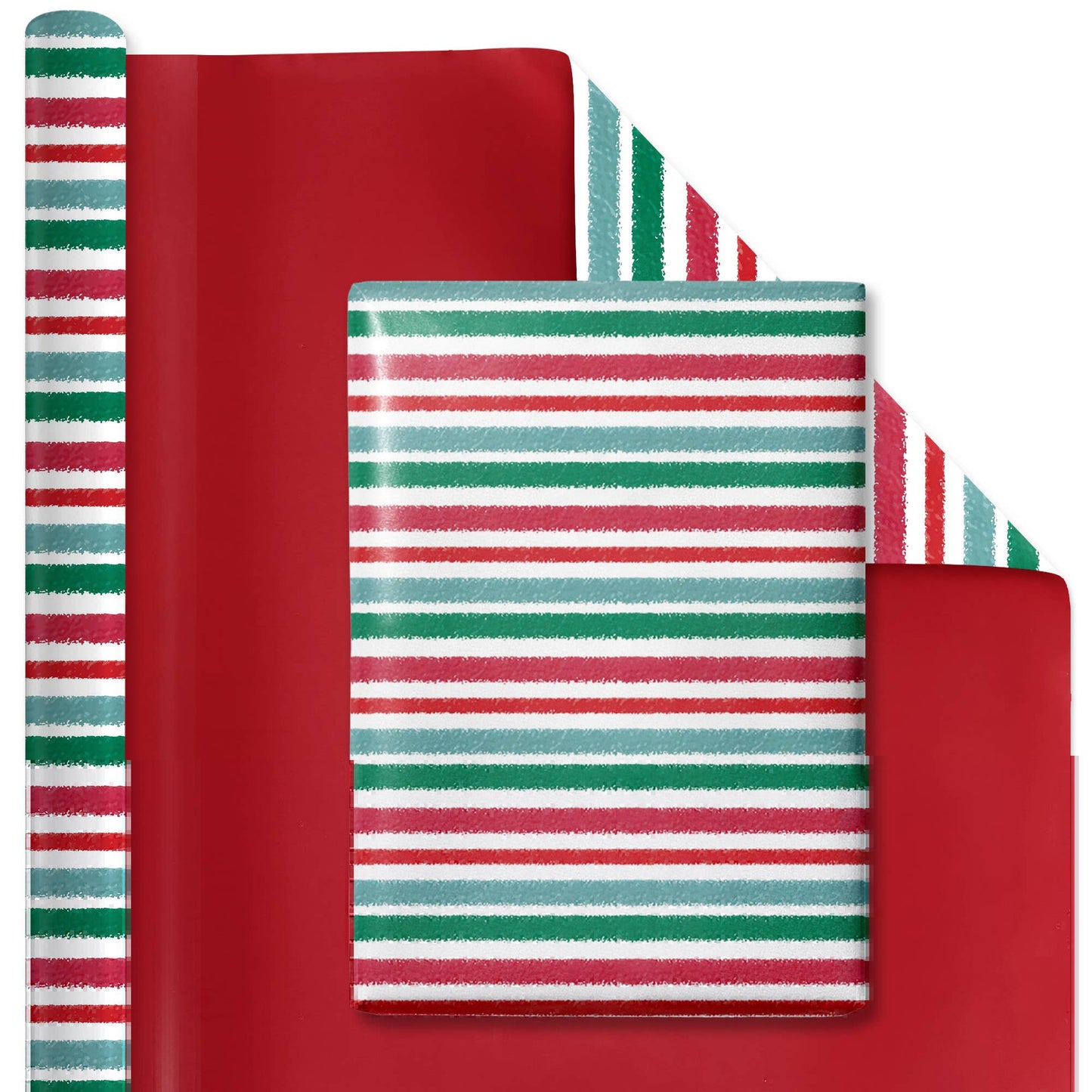 LA Ribbons Wholesale - 30" x 10' Watercolor Christmas Wrapping Paper 4-pack
