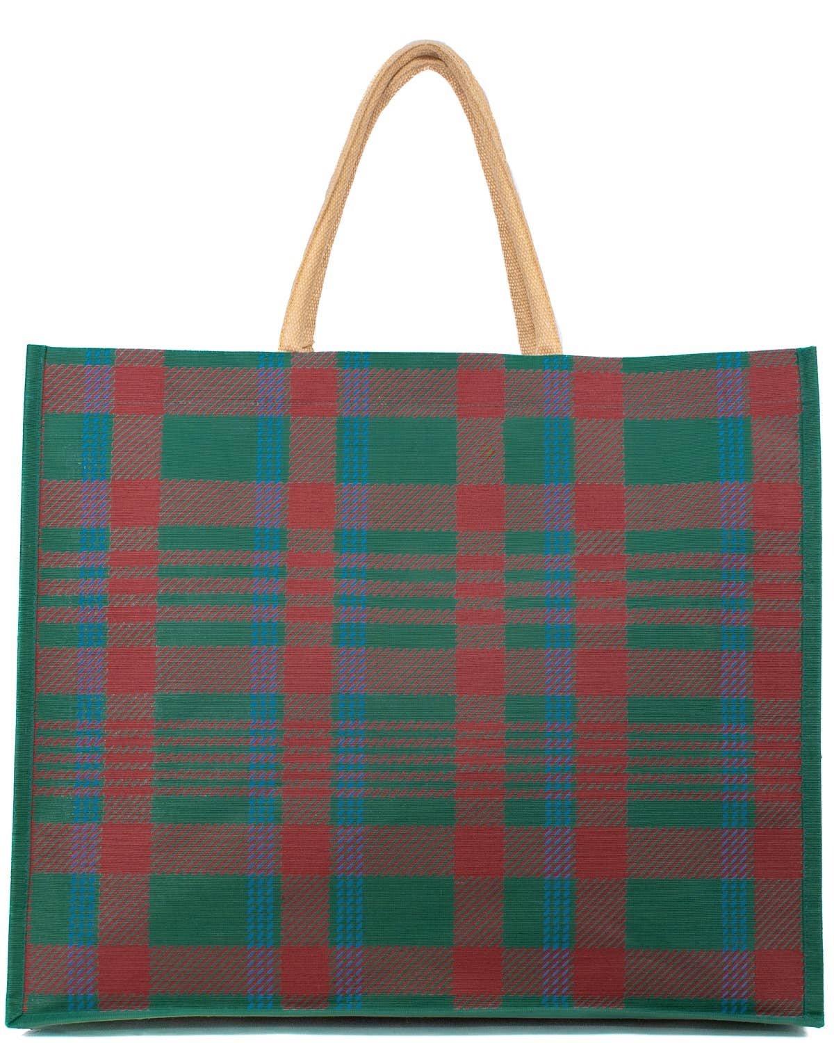 The Royal Standard - Telluride Plaid Juco Carryall Tote   Green/Red   22x19x8