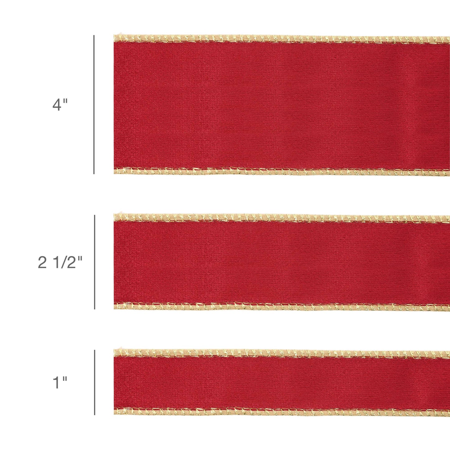 LA Ribbons Wholesale - 2 1/2" Reversible Classic Velvet Wired Ribbon | Burgundy/Gold | 10 Yard Roll