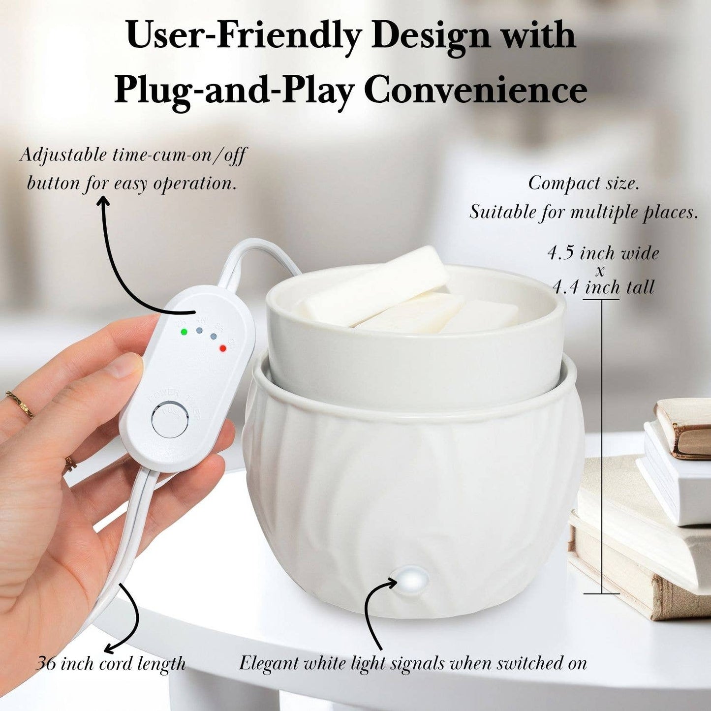 MVP Group International INC - Colonial Candle 3-in-1 Electric Warmer with Timer, Black