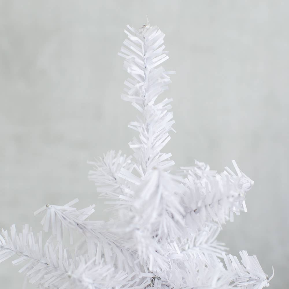 Factory Direct Craft - 18" White Artificial Canadian Pine Tree w/ Natural Wood Base