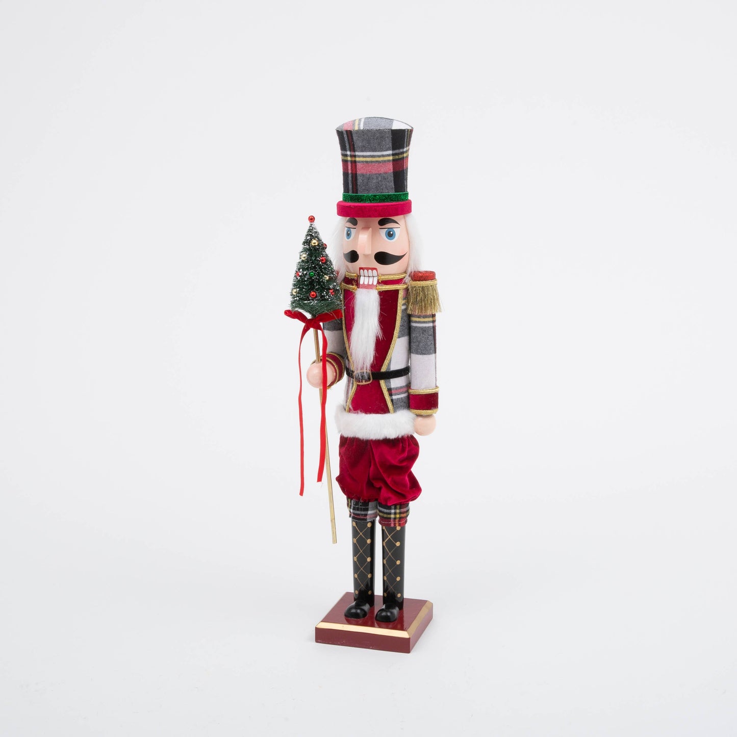 The Gerson Companies - Christmas 24"H Wood Nutcracker w/ Plaid Hat