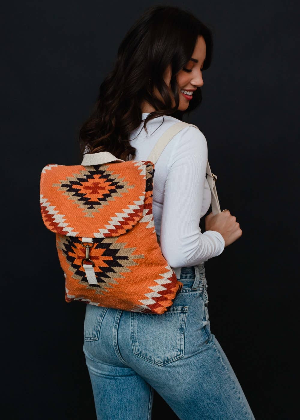Panache Apparel Co. - Orange, White & Red Aztec Backpack