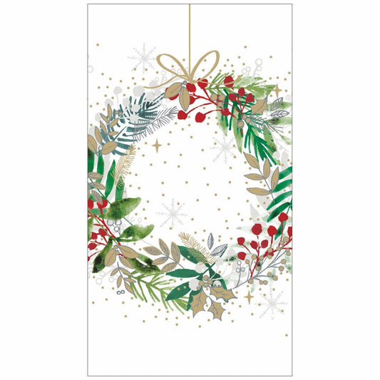 GUEST TOWEL- FESTIVE WREATH
