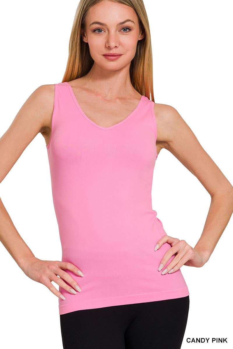 42POPS - `.2 Way V-neck/Scoop neck Seamless Tank