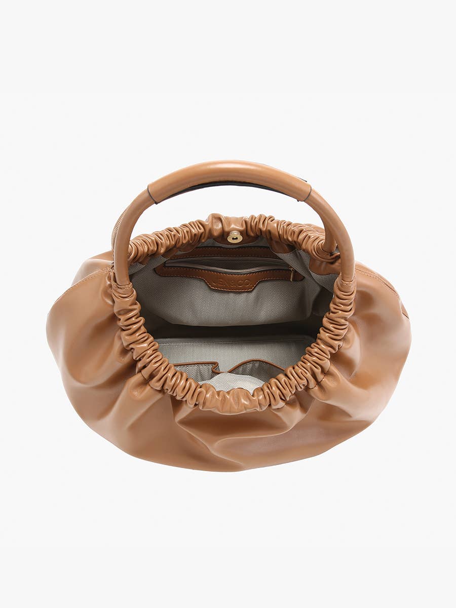 Jen & Co. - M2625 Lena Ruched Shoulder Bag w/ Round Handle