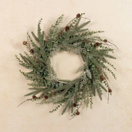 24" KRINGLE PINE W/ PINECONE WREATH