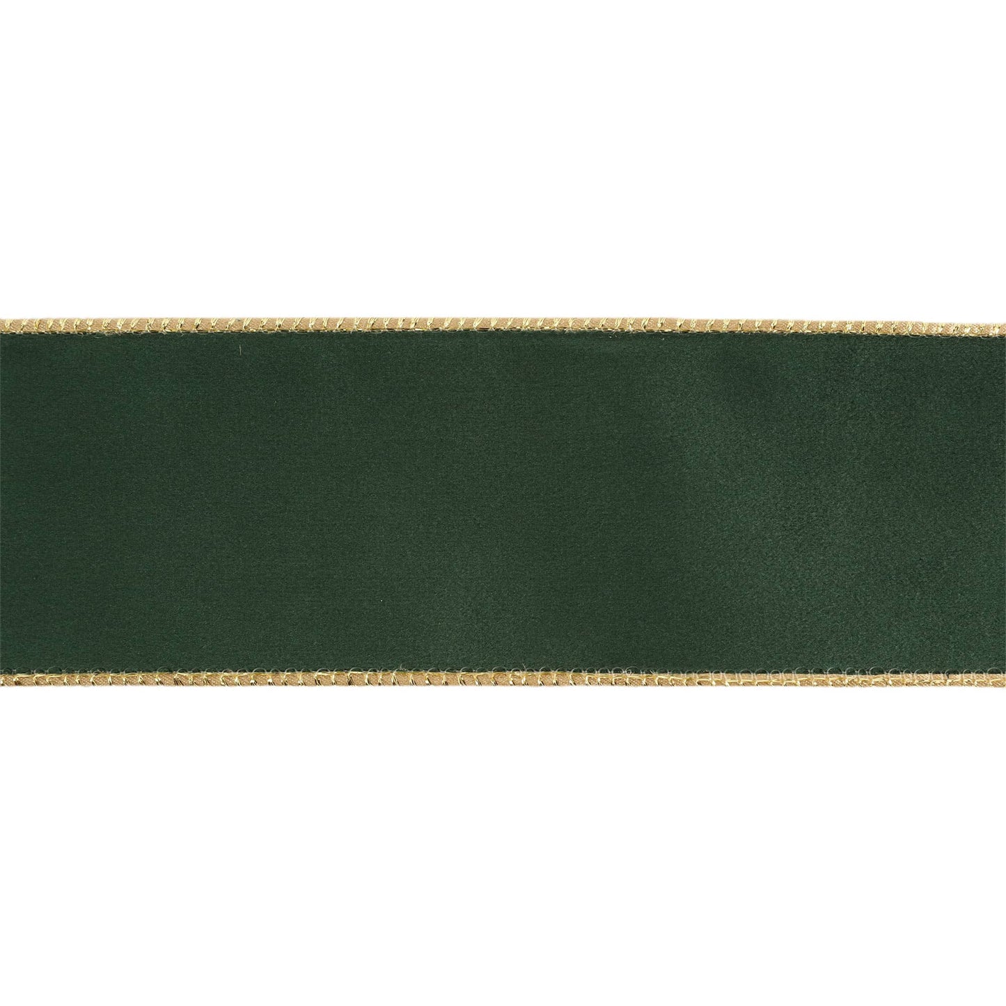 LA Ribbons Wholesale - 2 1/2" Reversible Classic Velvet Wired Ribbon | Green/Gold | 10 Yard Roll