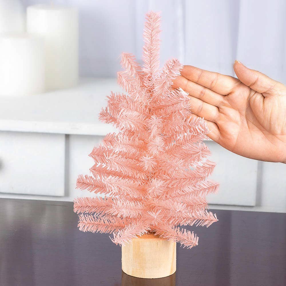 Factory Direct Craft - 12" Designer Pink Artificial Canadian Pine Tree