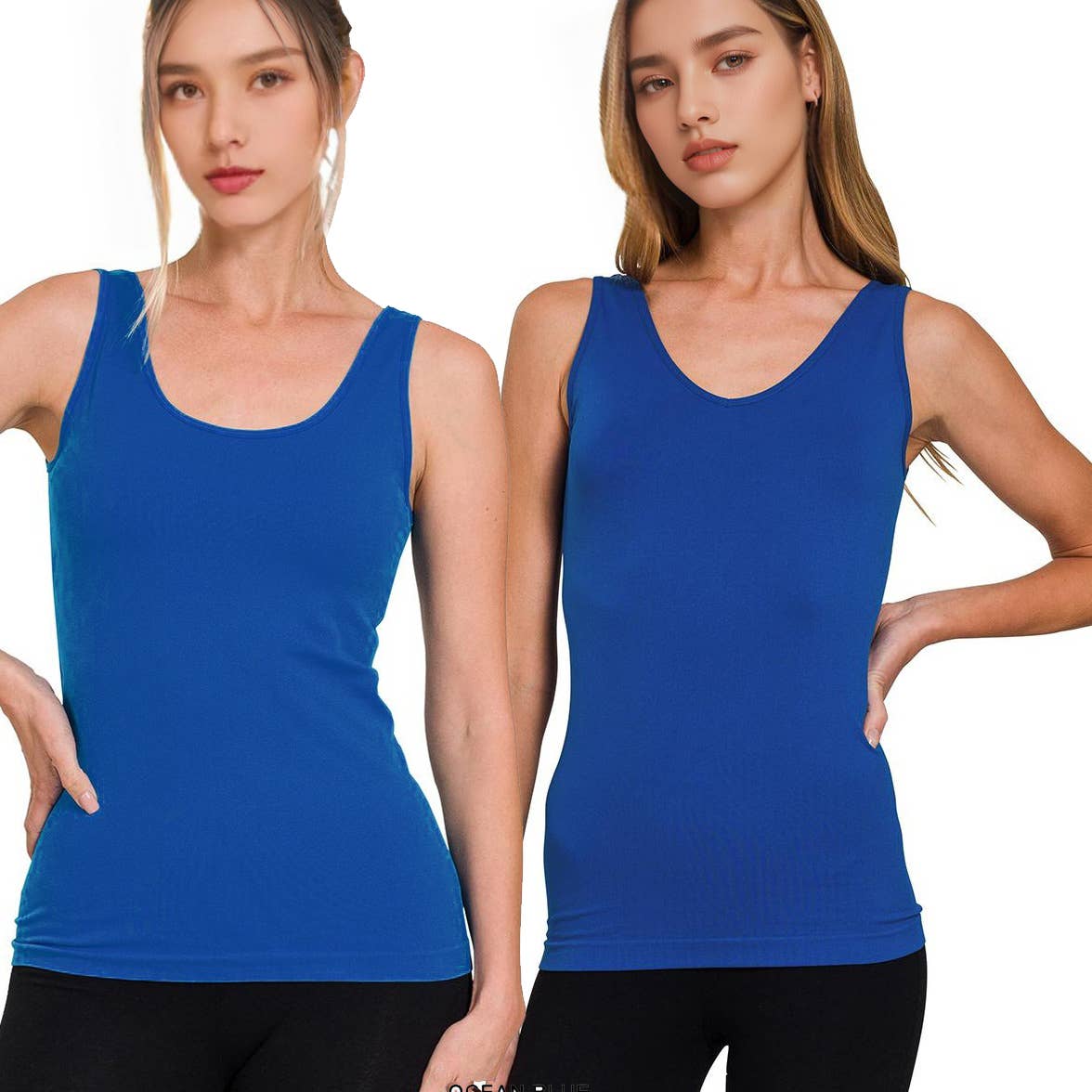 42POPS - `.2 Way V-neck/Scoop neck Seamless Tank