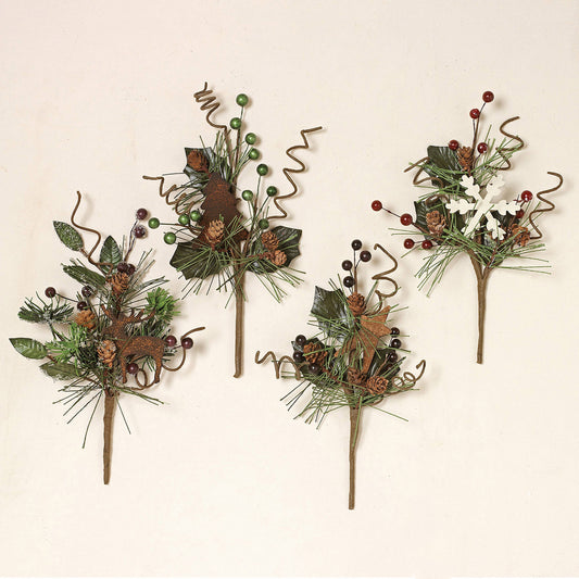 The Gerson Companies - 10"H Hand Wrapped Needle Holiday Christmas Pine Picks