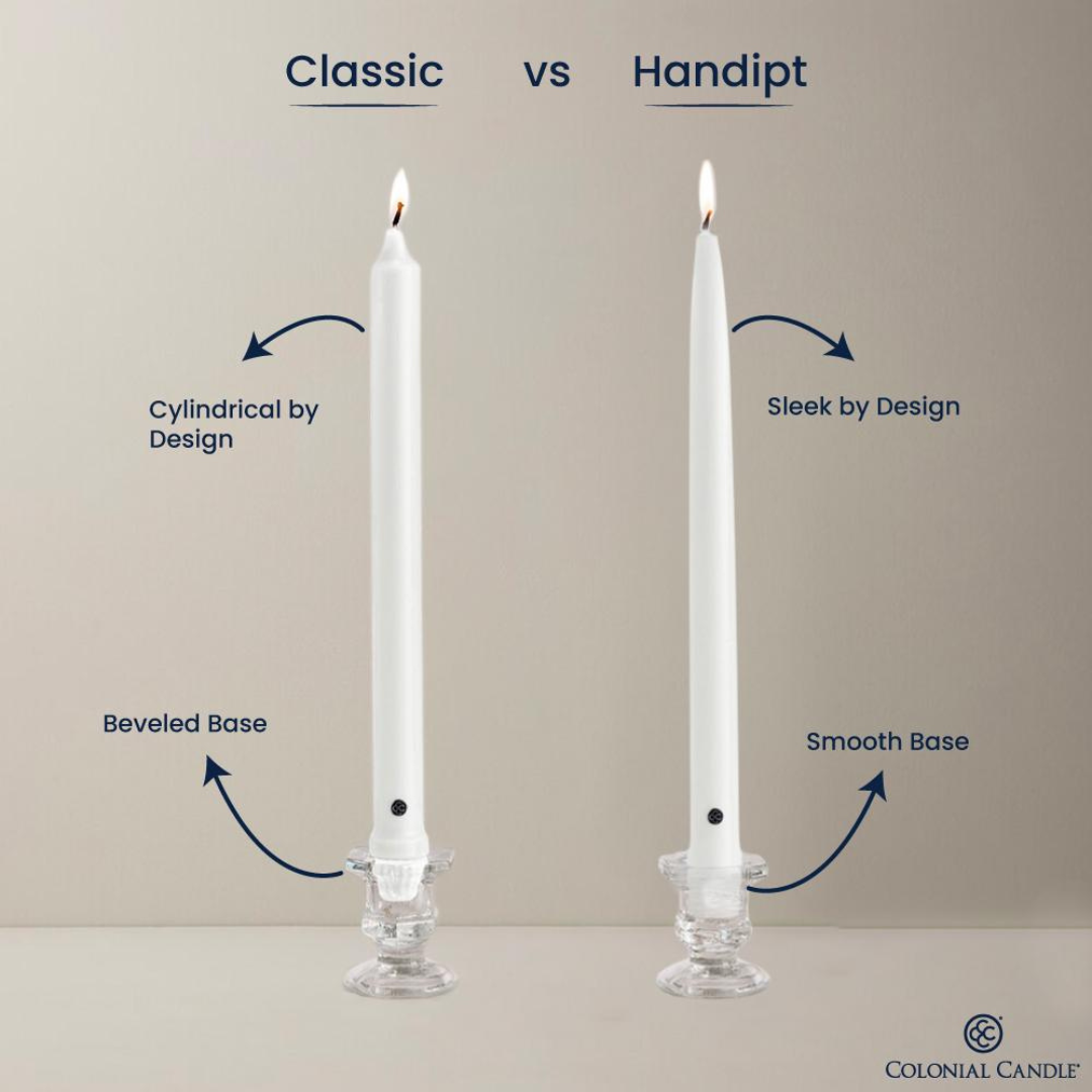 Black Unscented Handipt Taper Colonial Candle, 10 inch