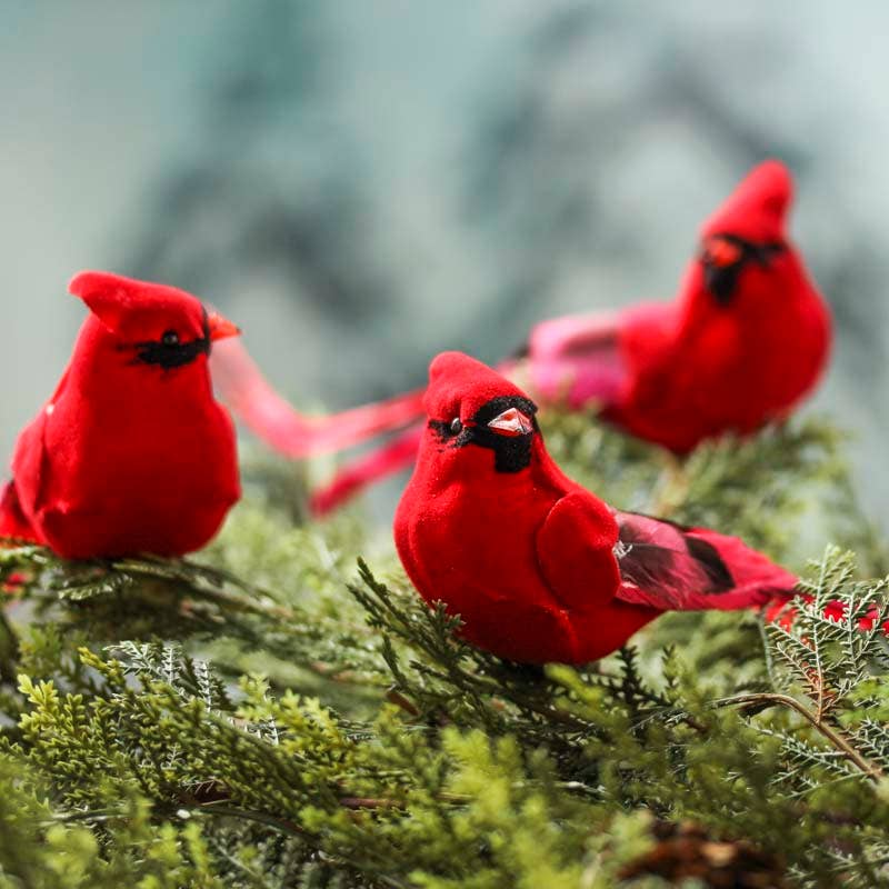 Factory Direct Craft - 6-1/2" Artificial Red Cardinal  w/clips (Pack of 12 Birds)