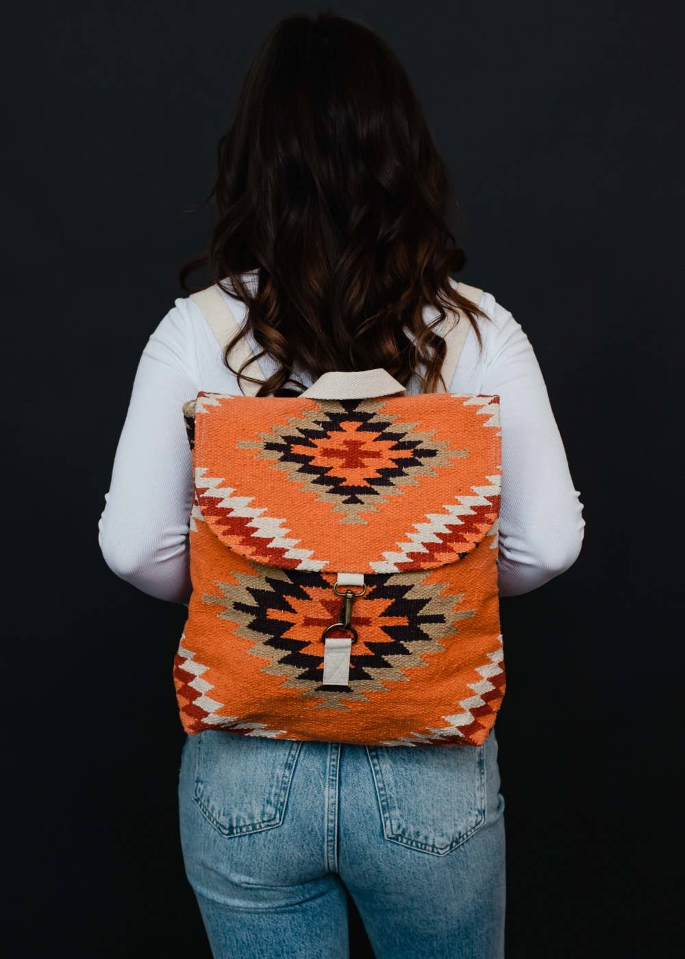 Panache Apparel Co. - Orange, White & Red Aztec Backpack