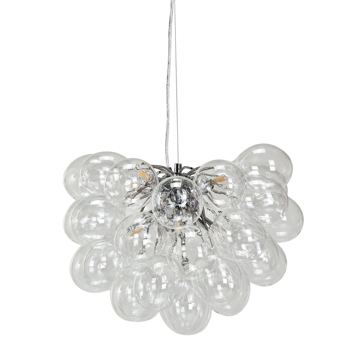 Glass & Metal Pendant Lamp w/ 8 Lights, 6' Cord, KD